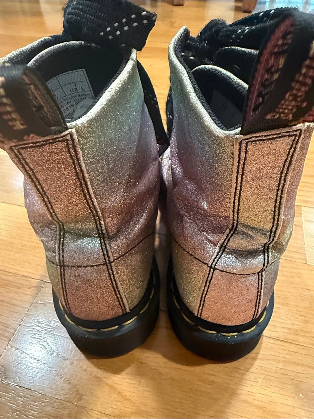 Dr. Martens 1460 rainbow Glitter boots size 7.
